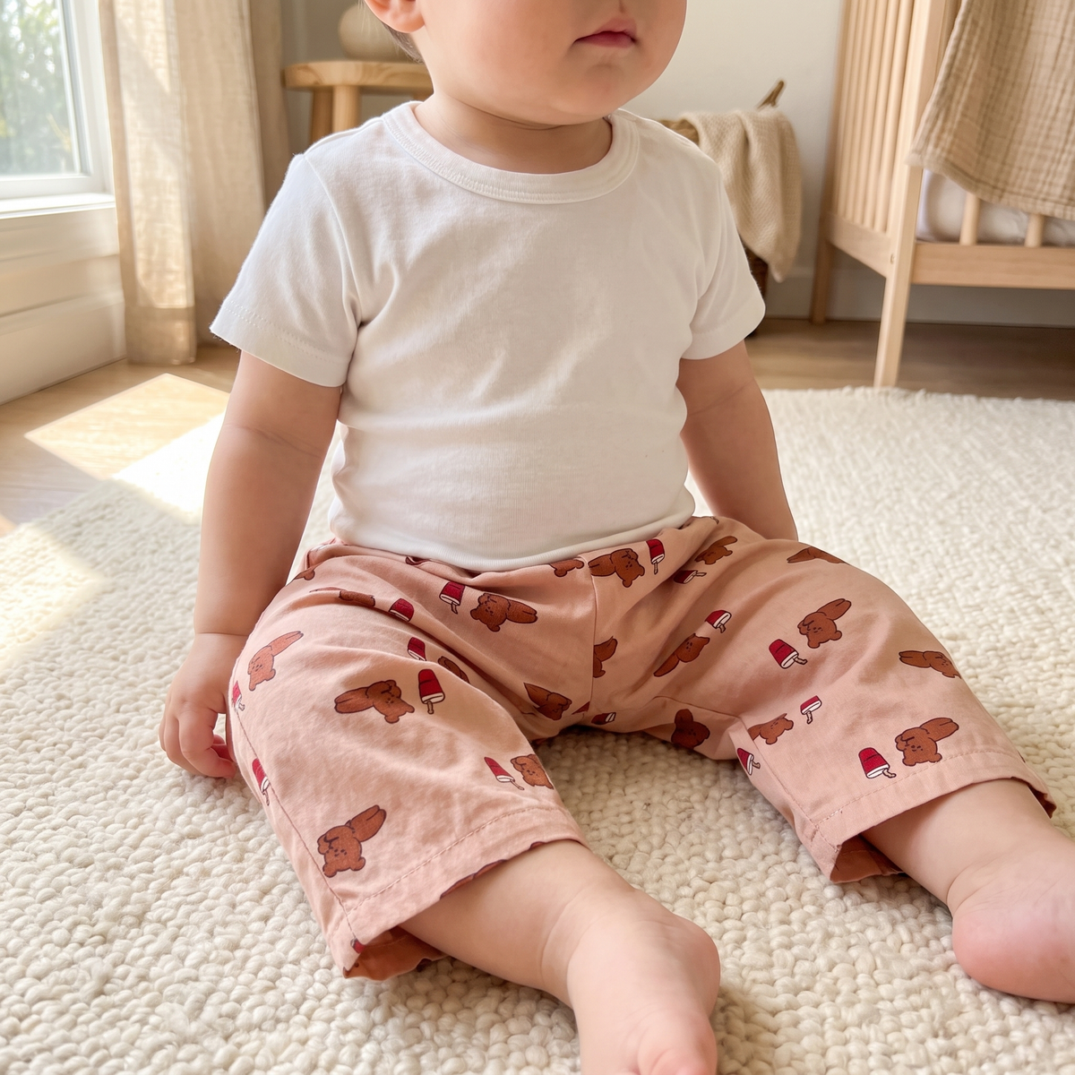 Teddy Pop Summer Pants in Lifestyle - baby and toddler pants, professional product photo