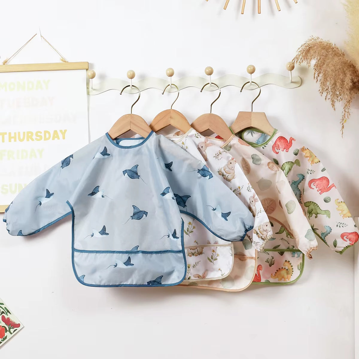 Waterproof Sleeve Feeding Bib - Color Options