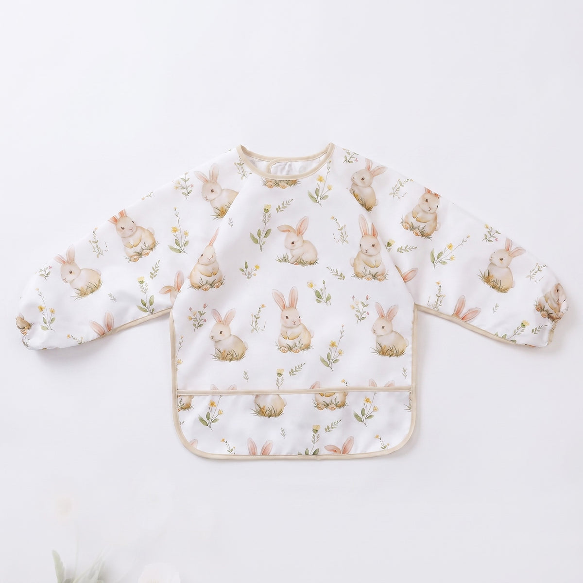 Waterproof Sleeve Feeding Bib - Meadow Bunny