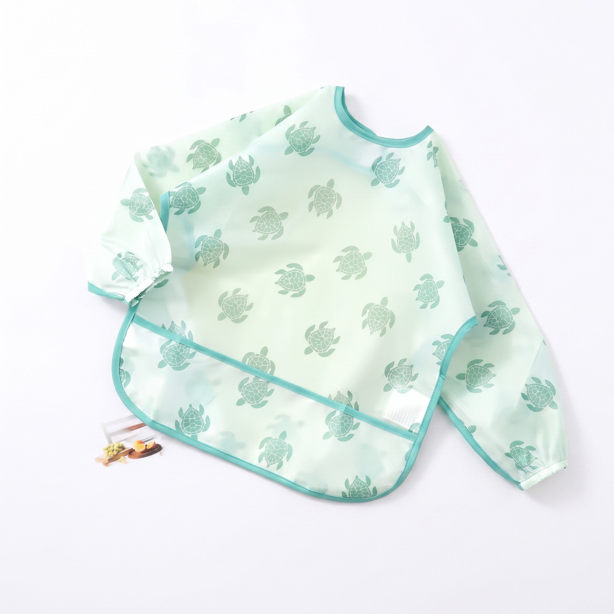 Waterproof Sleeve Feeding Bib - Sea Turtle