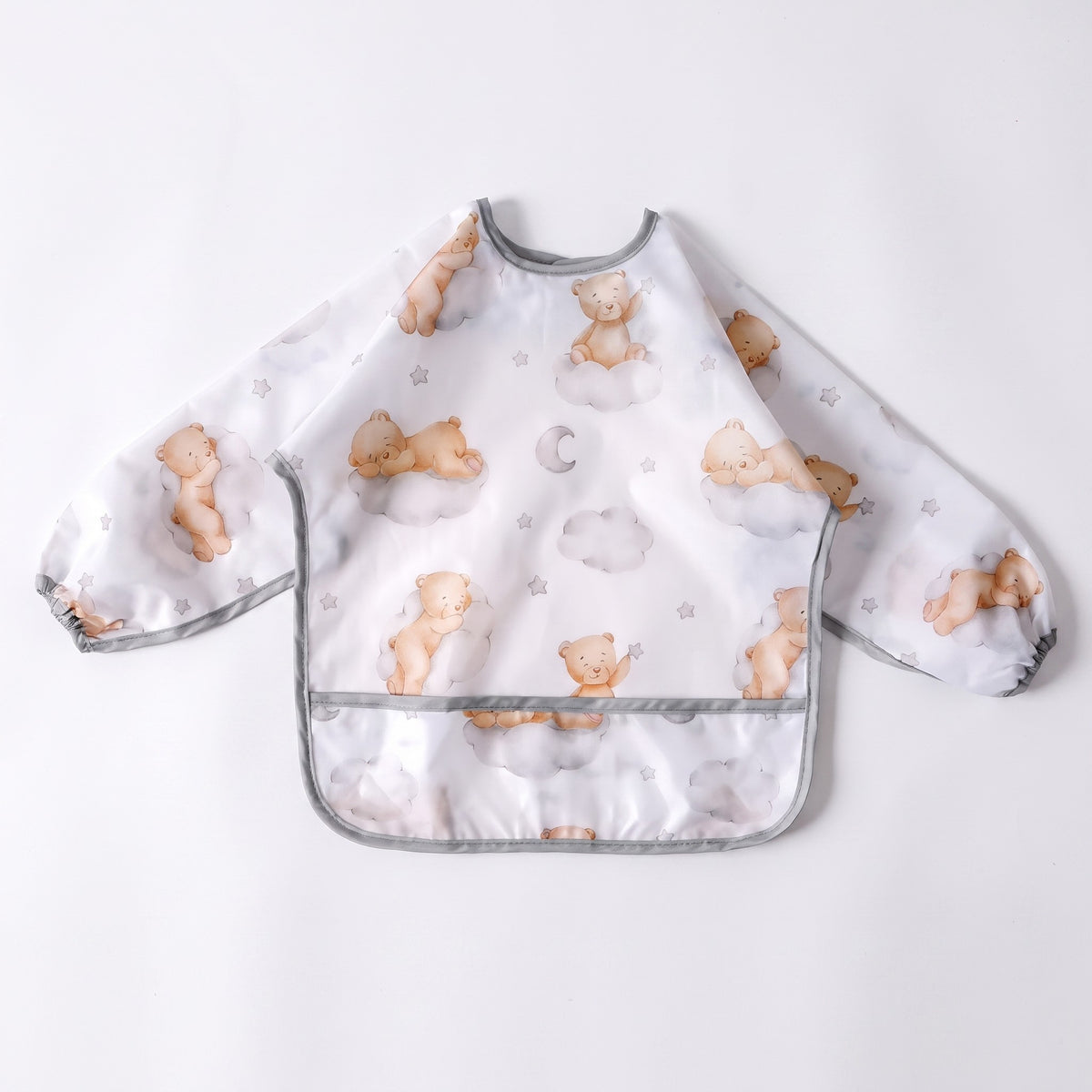 Waterproof Sleeve Feeding Bib - Sleepy Bear