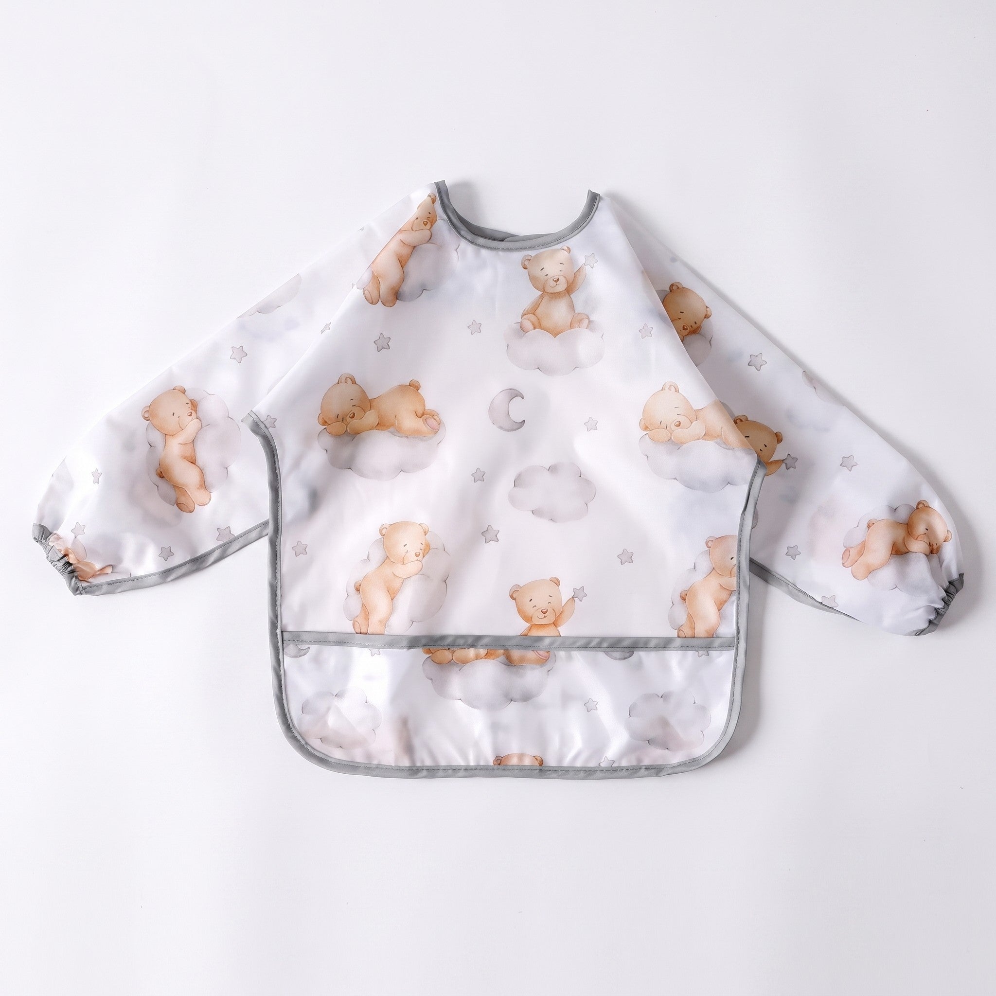Waterproof Sleeve Feeding Bib - Sleepy Bear