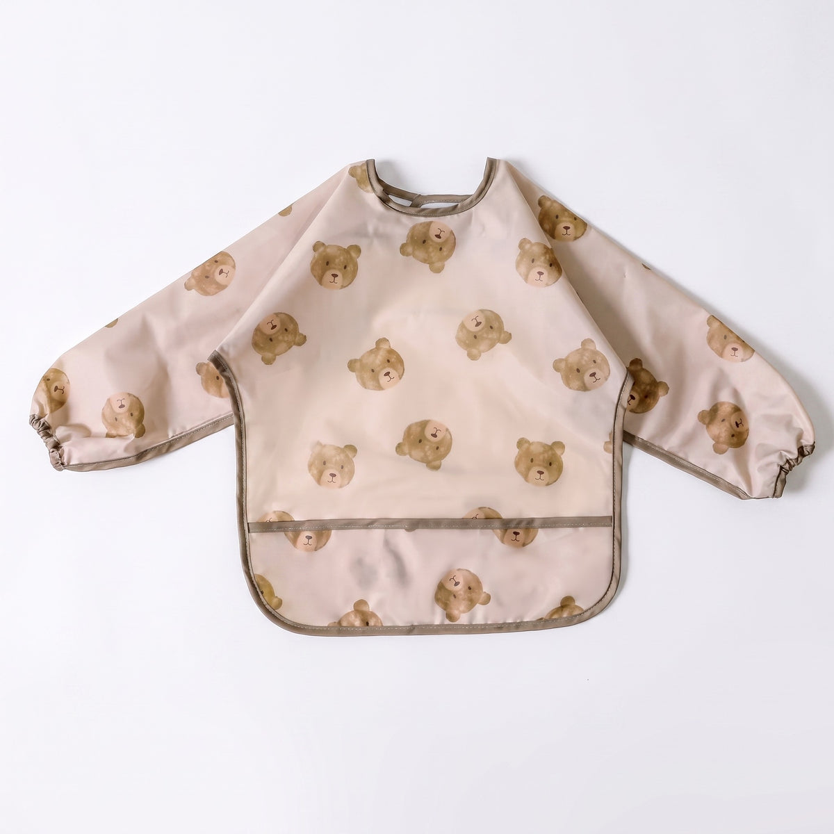 Waterproof Sleeve Feeding Bib - Teddy Face