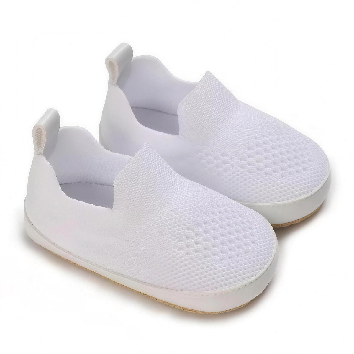 White Knit Slip-On - baby shoes, professional product photo