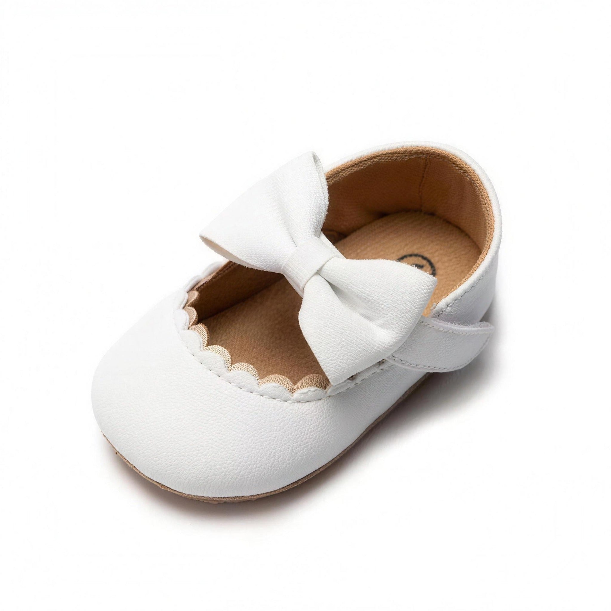 Princess Bow Mary Jane - White - professional product photo on white background