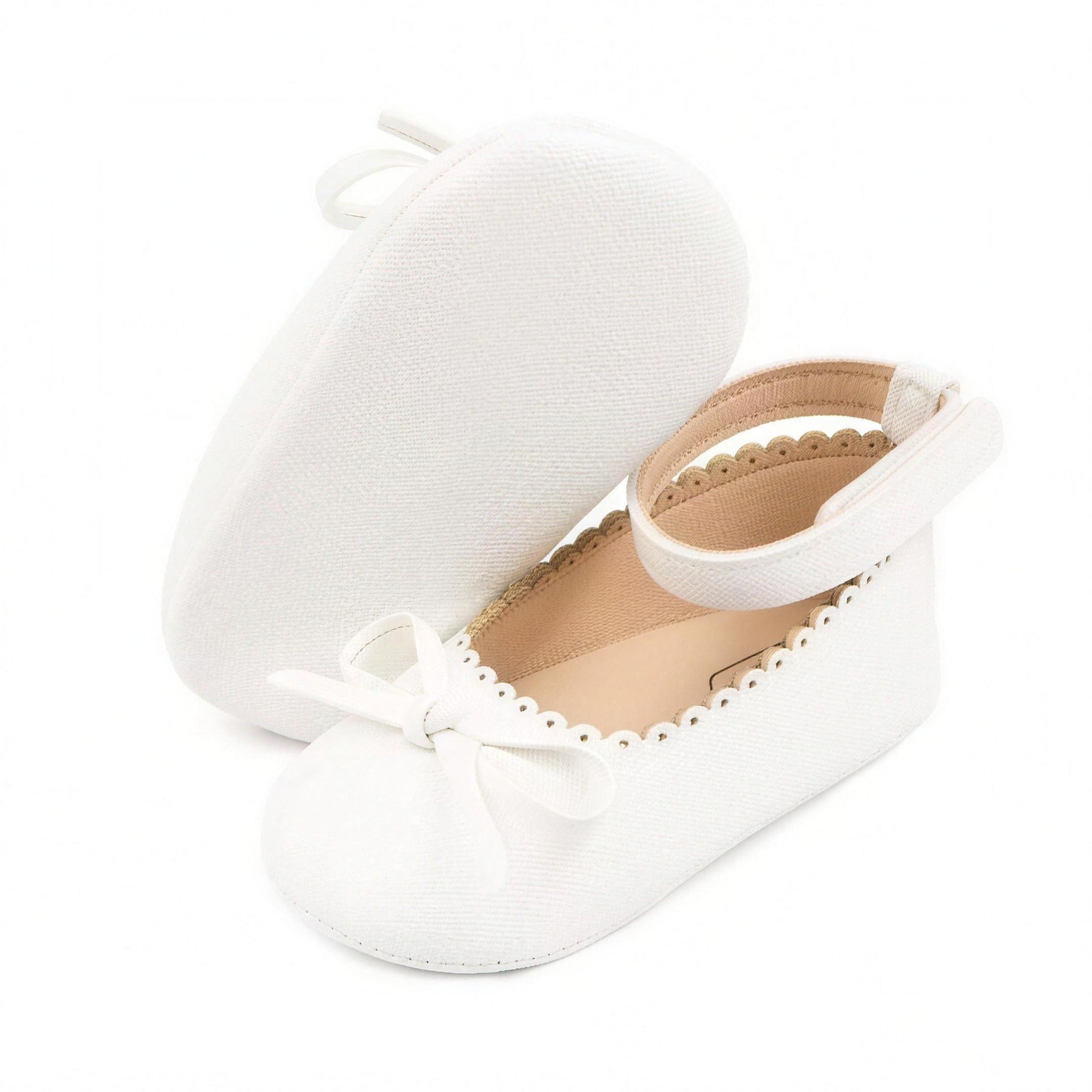 Bowknot Ballet Mary Jane - White - professional product photo on white background