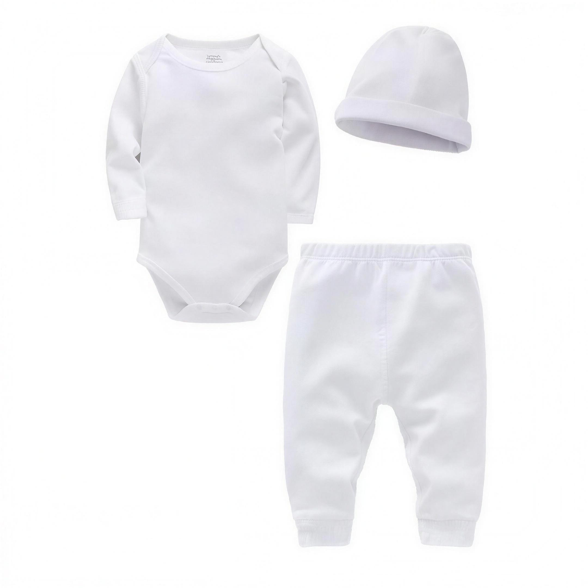Solid Bodysuit Pants Set - White - professional studio photo