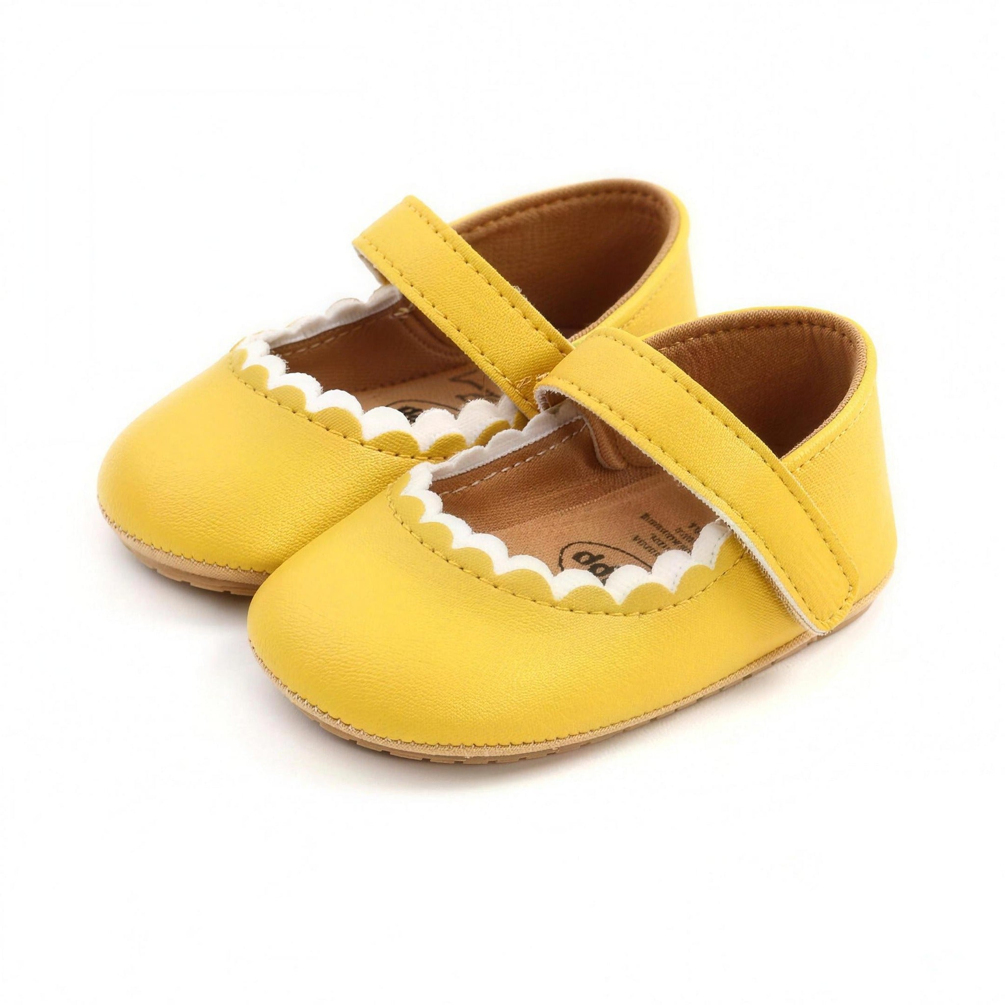 Scalloped Mary Jane - Yellow - professional product photo on white background