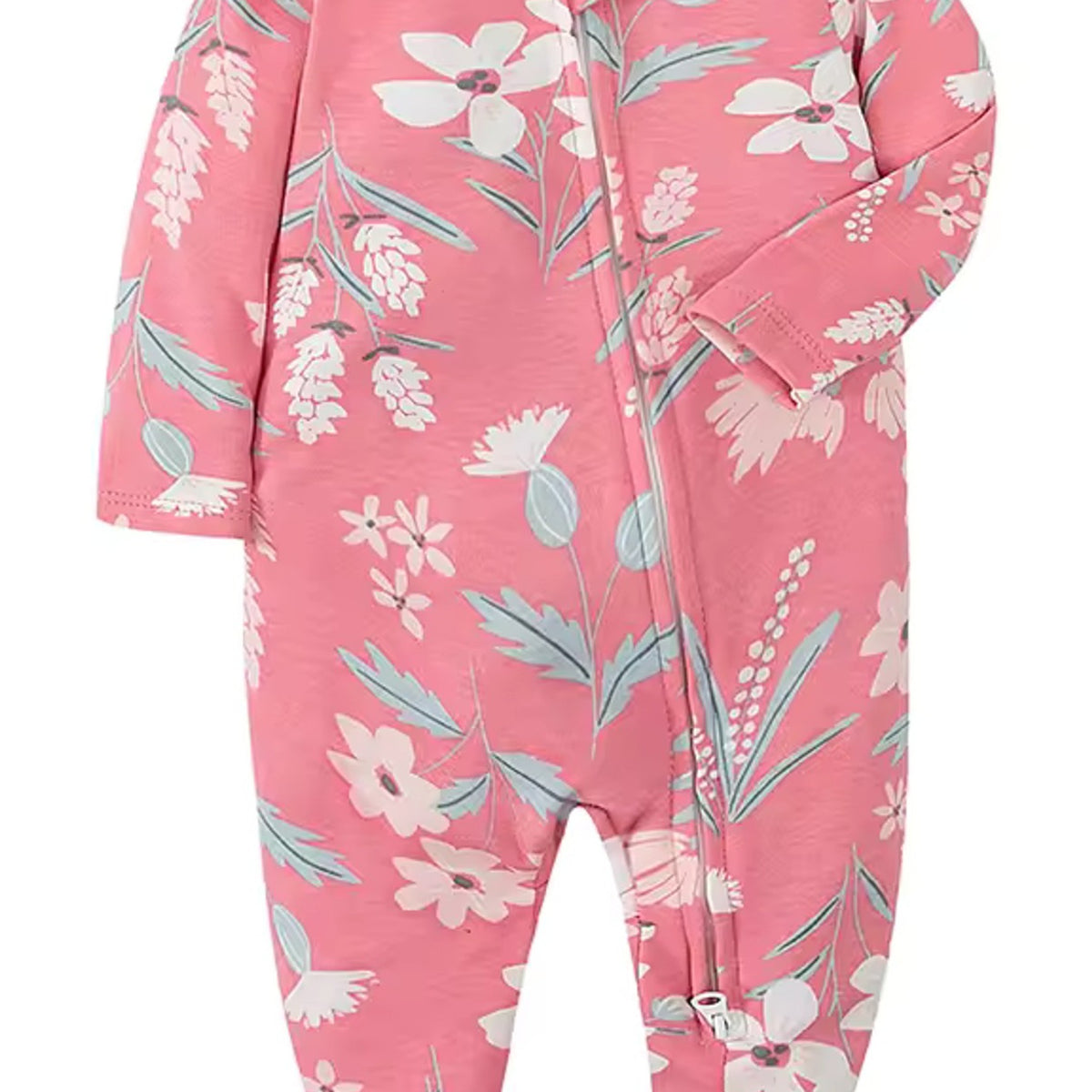 Blush Wildflower Footed Pajama - fabric detail