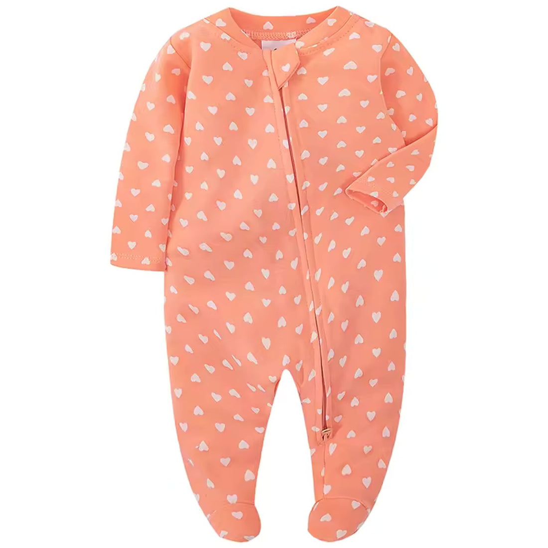 Coral Heart Footed Pajama - front