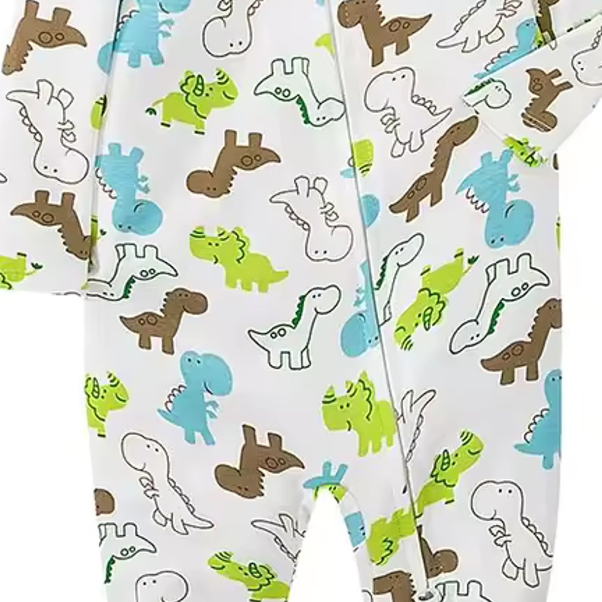 Dino Sketch Footed Pajama - fabric detail