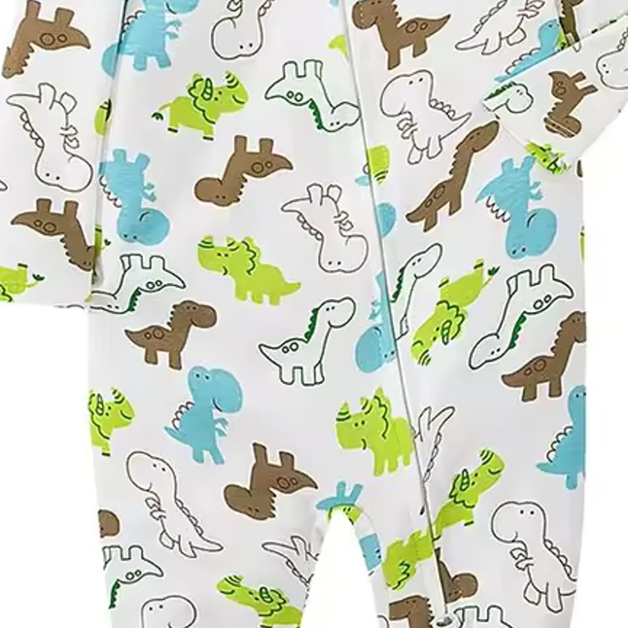 Dino Sketch Footed Pajama - fabric detail
