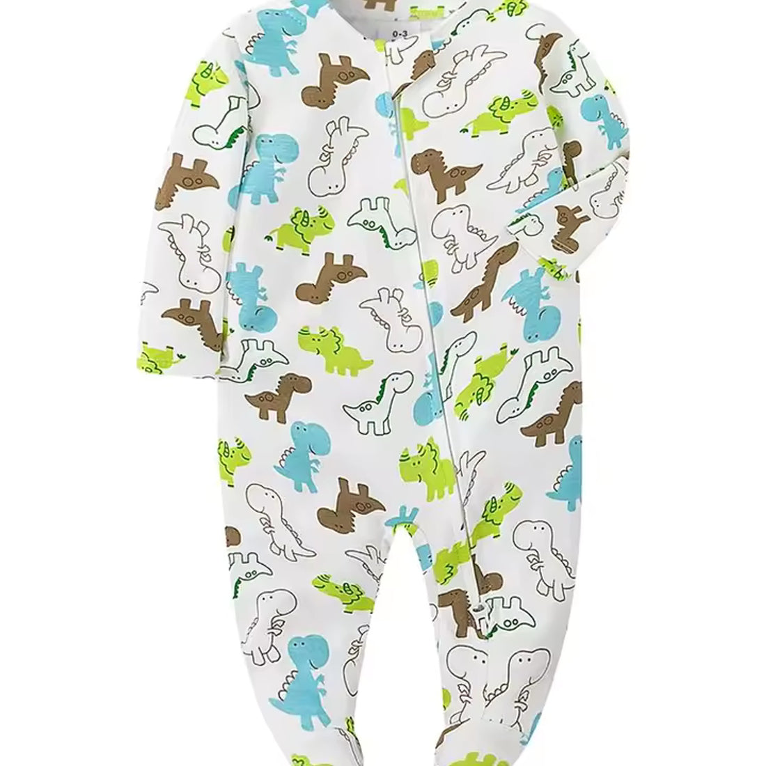 Dino Sketch Footed Pajama - front