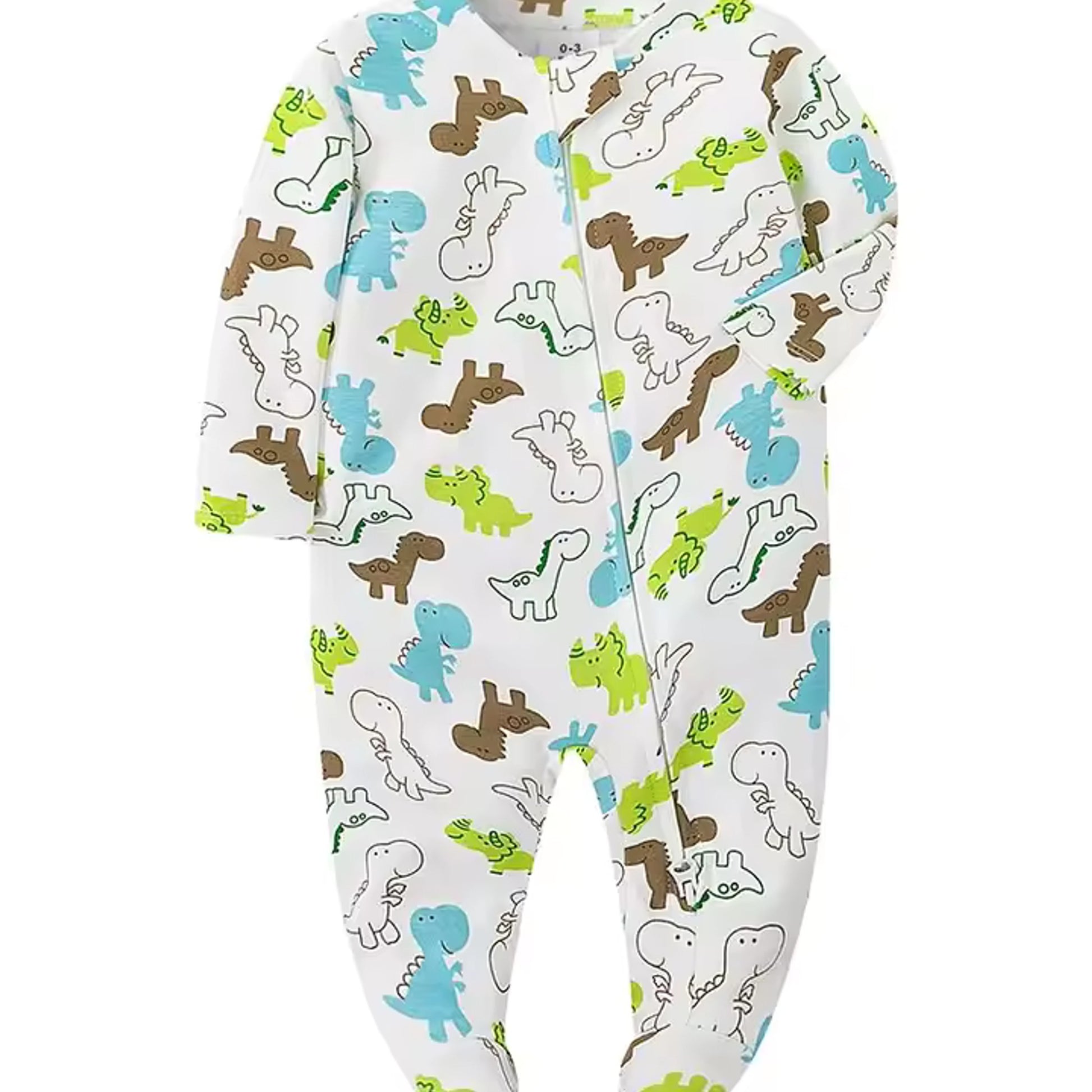 Dino Sketch Footed Pajama - front