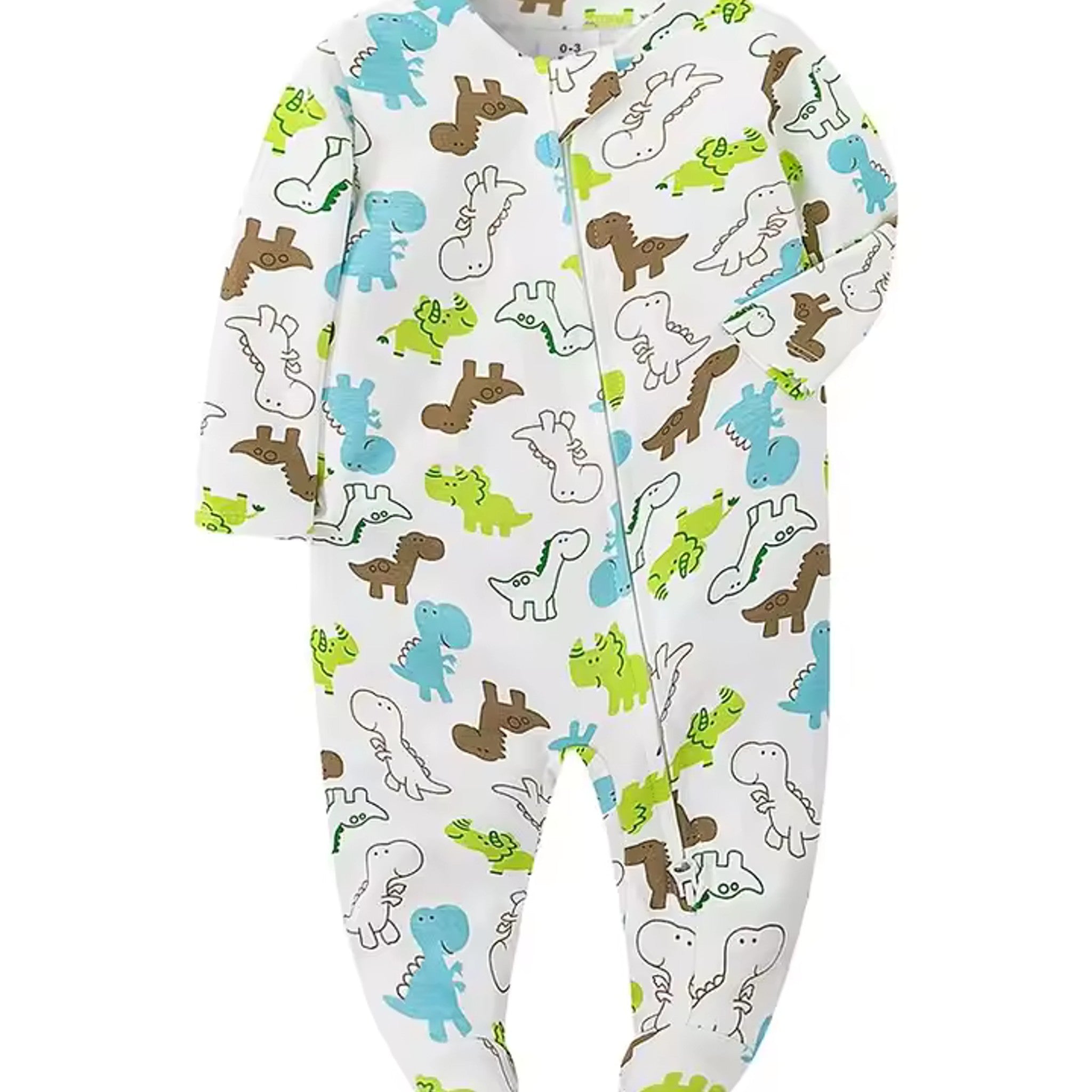 Dino Sketch Footed Pajama - front