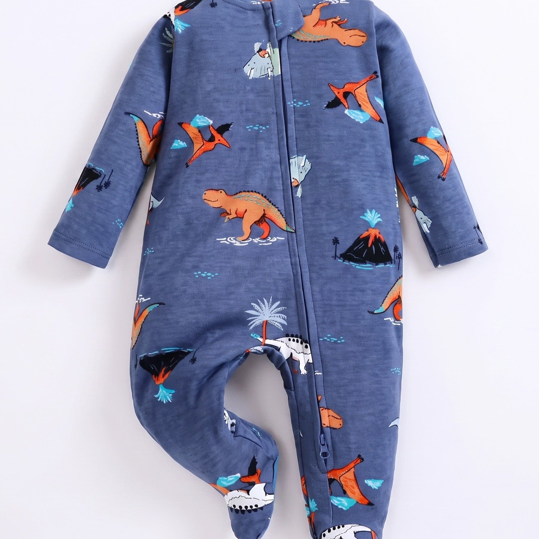 Midnight Dino Footed Pajama - wide detail