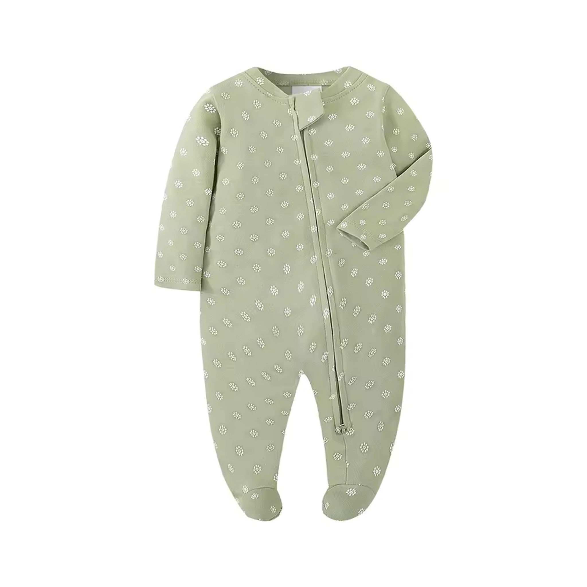 Sage Dot Footed Pajama - front