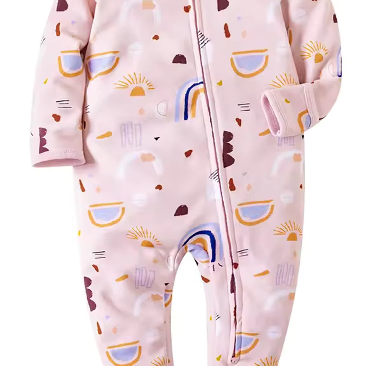 Sunrise Rainbow Footed Pajama - fabric detail