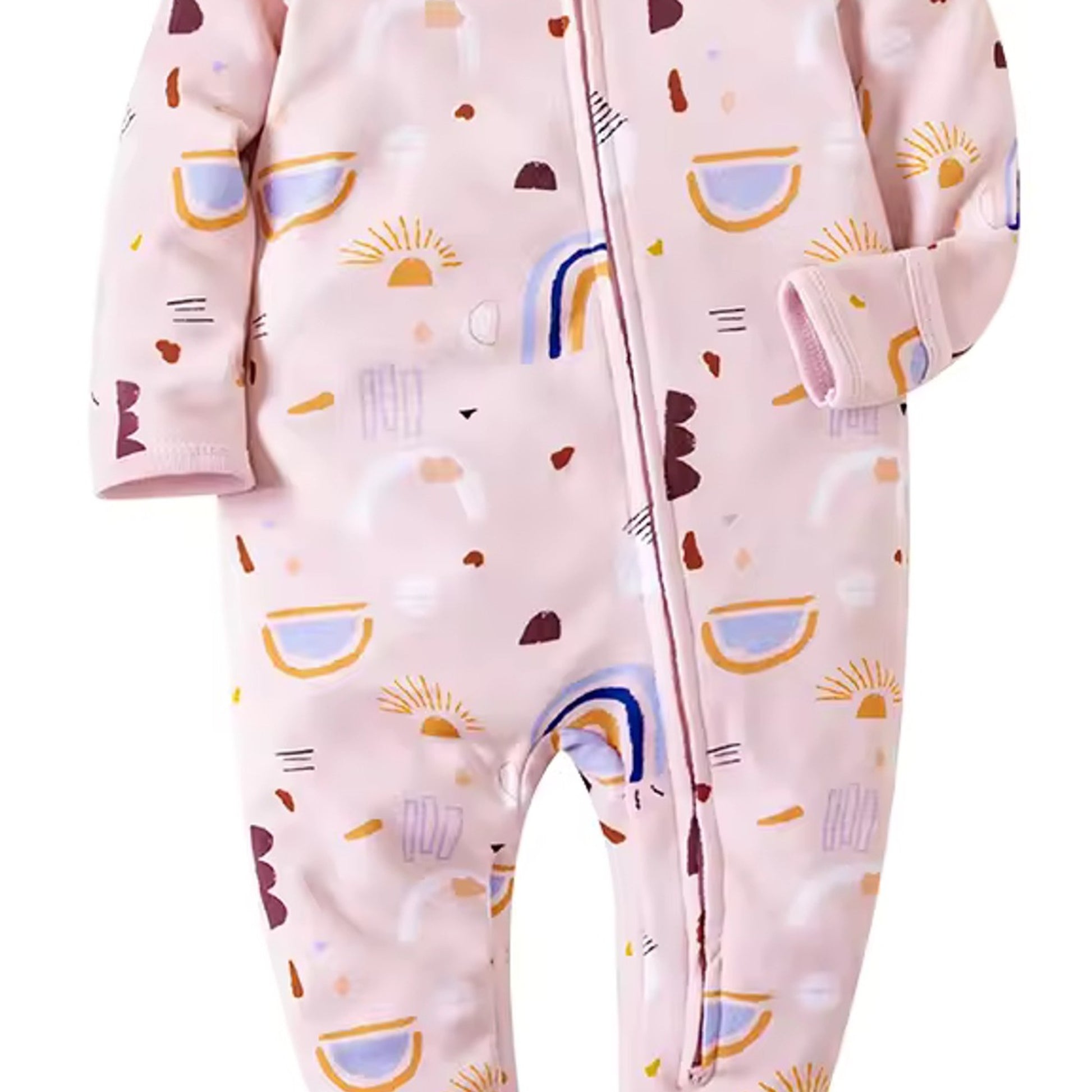 Sunrise Rainbow Footed Pajama - fabric detail