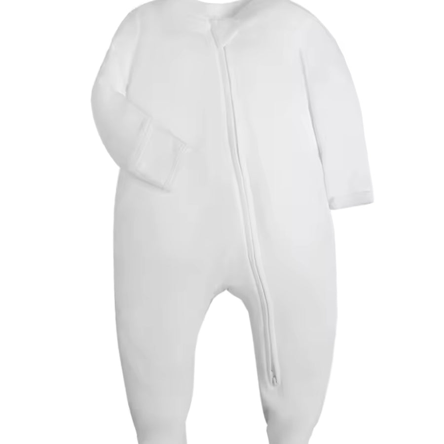White Solid Footed Pajama